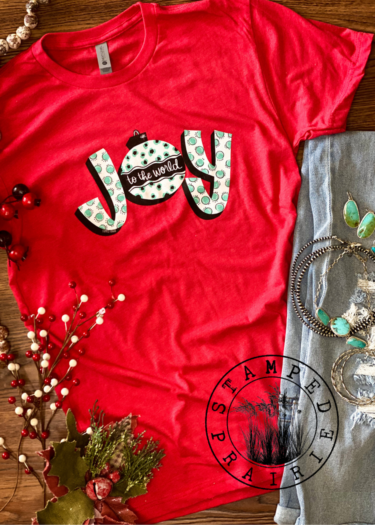 JOY TO THE WORLD, CHRISTMAS T-SHIRT, CHRISTMAS GRAPHIC TEE