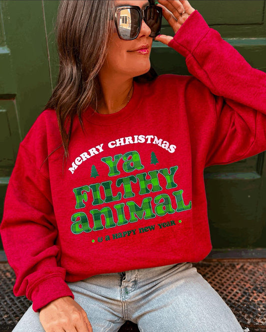 Merry Christmas Ya Filthy Animal Sweatshirt